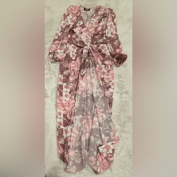 Alexia Admor Mauve Draped Front Floral Dress – No Size Tag (See Measurements) - Picture 8 of 11